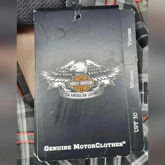 Harley-davidson NWT New Men's Button Down Plaid Skull Shirt Mens Size Small - Picture 9 of 11